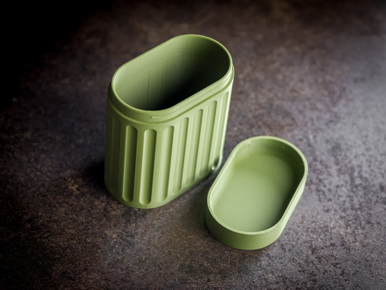 Oval Tactical style Container with lid. view 3
