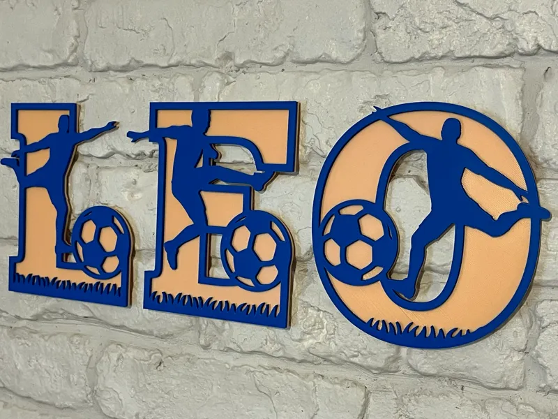 Soccer LEO letters , name plate