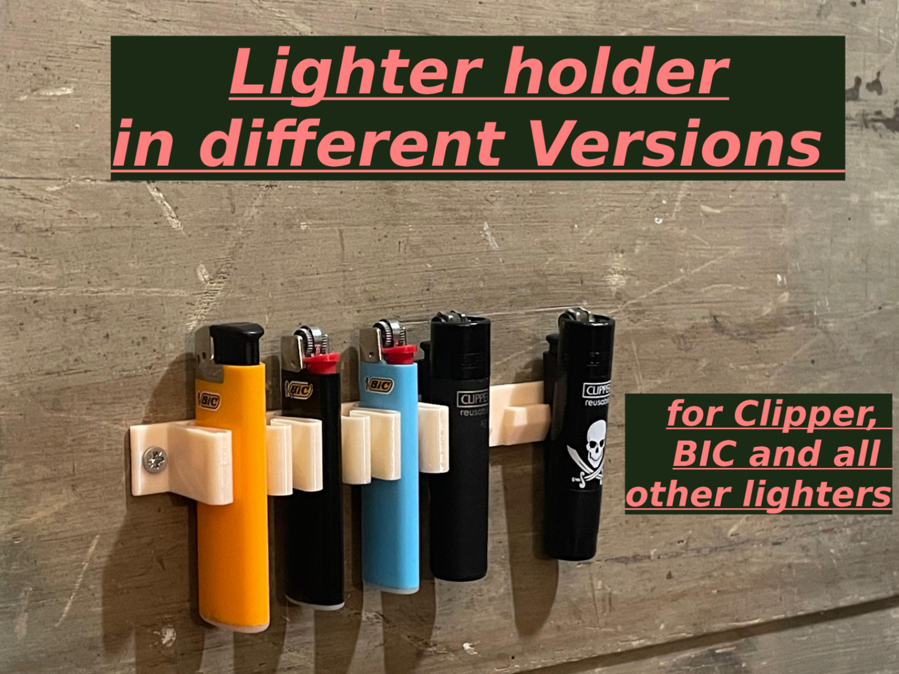 Minimalistischer Feuerzeughalter - Clipper - BIC 
