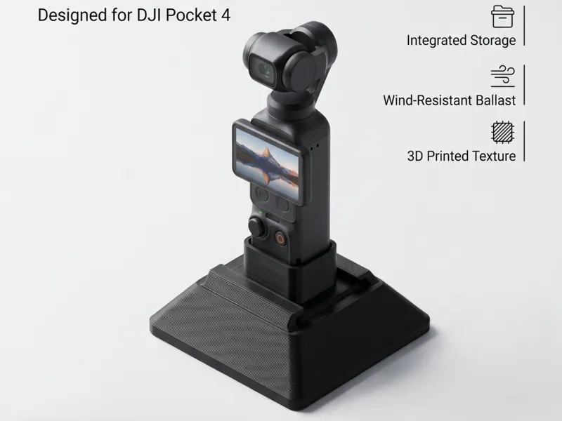 [户外救星] DJI Pocket 4 配重增稳底座 & 收纳盒（横向快拆设计/兼容3代）
