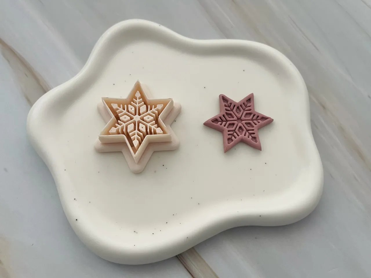 Snowflake Polymer Clay Earrings Cutter view 2