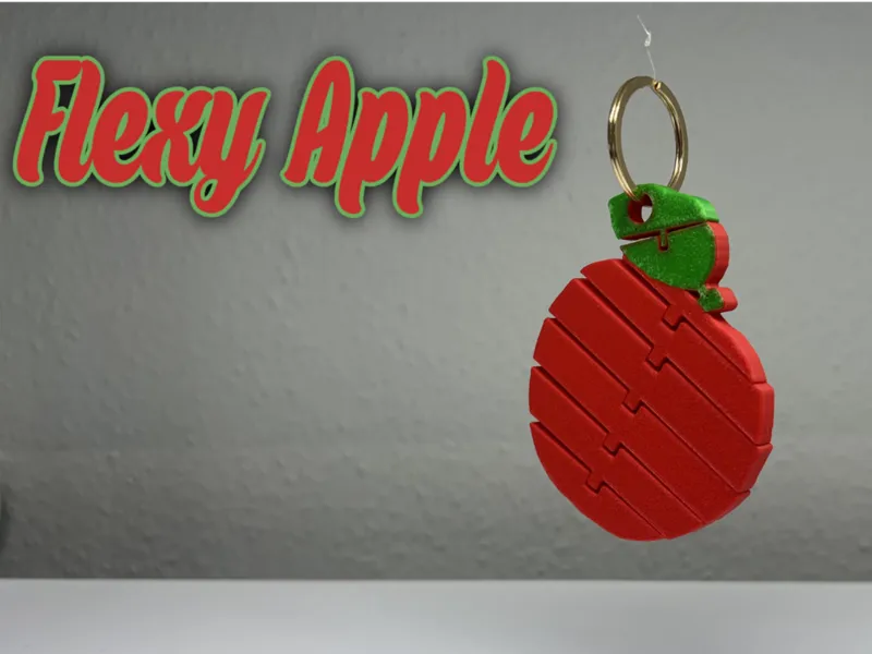 Flexy Apple Keychain - Flexible Fidget Toy