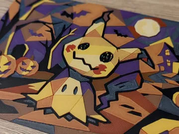 Cuadro decorativo en 3D: Mimikyu Halloween Hueforge & Display — vista de referencia 4