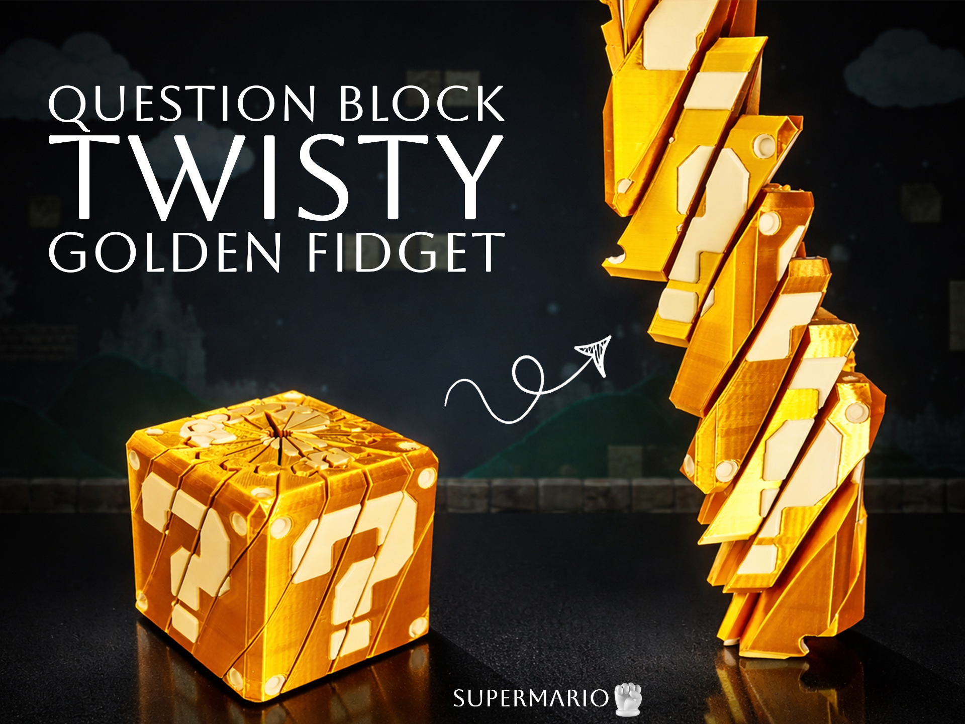 Golden Question Block Twisty Fidget