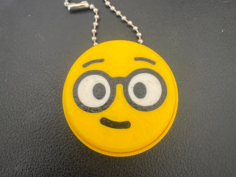 Emoji Frown Smilie Face Fidget Clicker Keychain