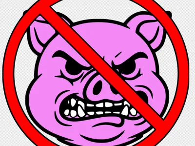 No Pigs Allowed Here - sign