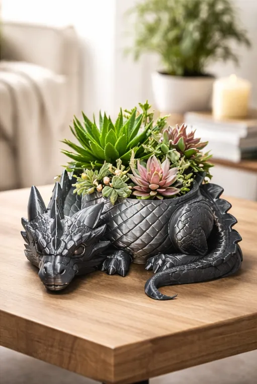 Regalo da collezione con ornamento decorativo per vaso di fiori con drago fatto a mano