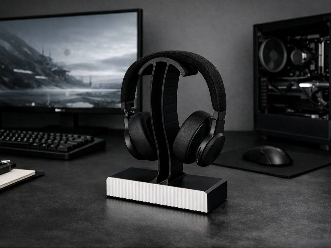 Headphone Stand with Storage Drawer|Desk Organizer