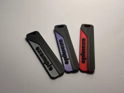 "modern nametag" - Individual Keychain