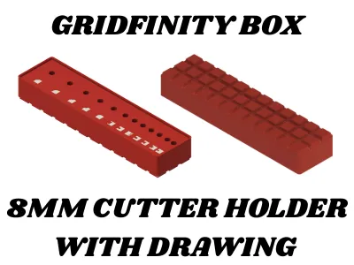 GRIDFINITY 3X12 21MM 12 CUTTER HOLDER WITH DRAWING