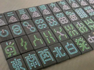 Neon sign Mahjong Tiles