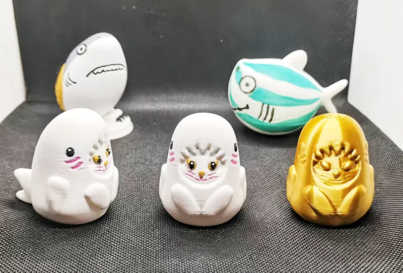 可爱小鲨猫~  一体打印无需支撑  Cute little shark cat