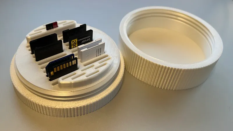 SD Card / Micro SD Card Holder round with cover