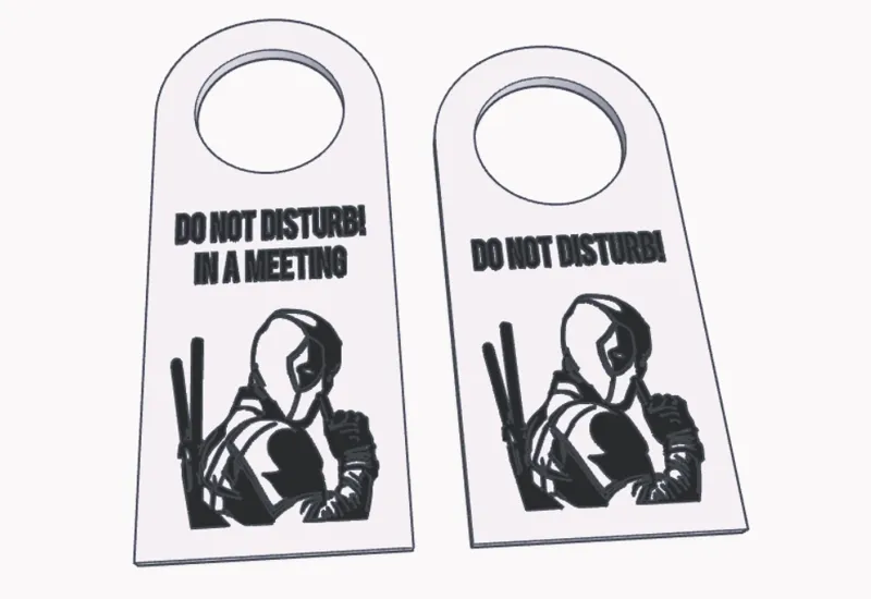 Deadpool door handle sign