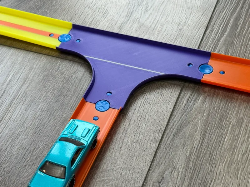 Toy Car Road Track T-Junction with Priority Lane