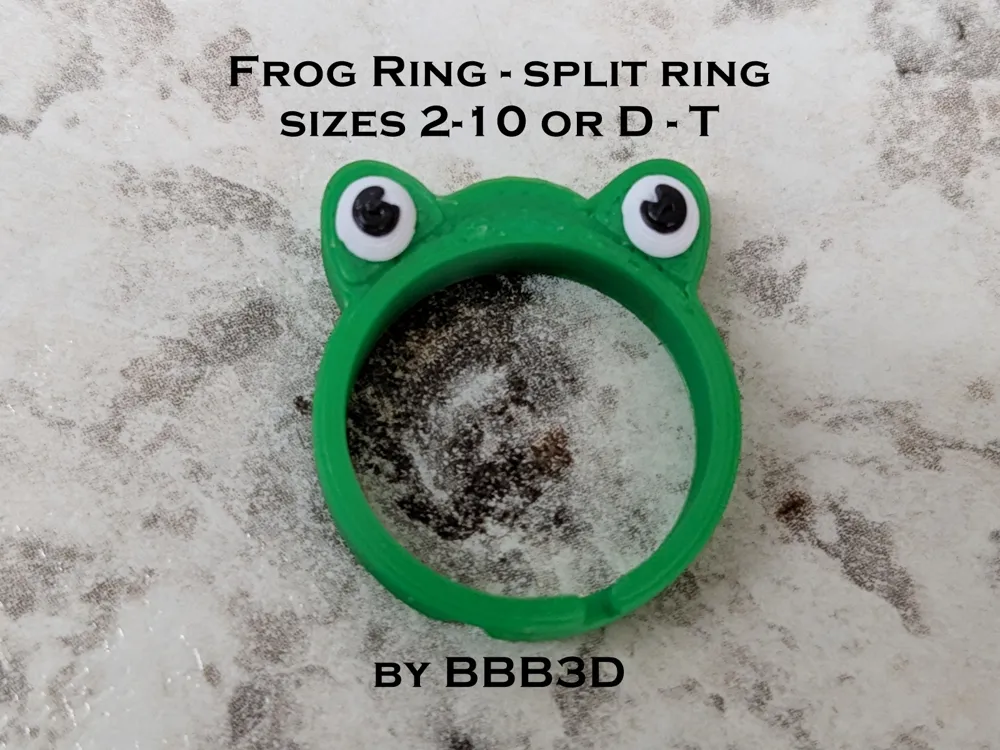 Frog Rings - Sizes 2-10 or D-T by BBB3D - MakerWorld
