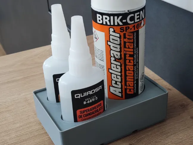 Gridfinity cyanoacrylate + activator holder