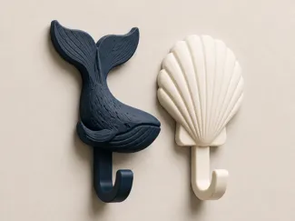 Ocean Wall Hook Set | Whale & Shell STL