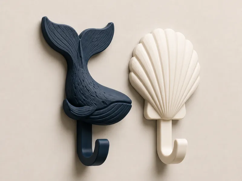 Ocean Wall Hook Set  | Whale & Shell STL