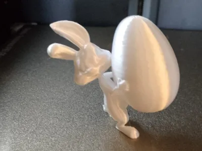 Goofy Easter Bunny Holding an Egg