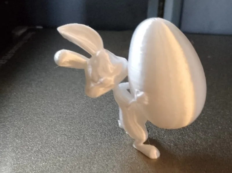 Goofy Easter Bunny Holding an Egg