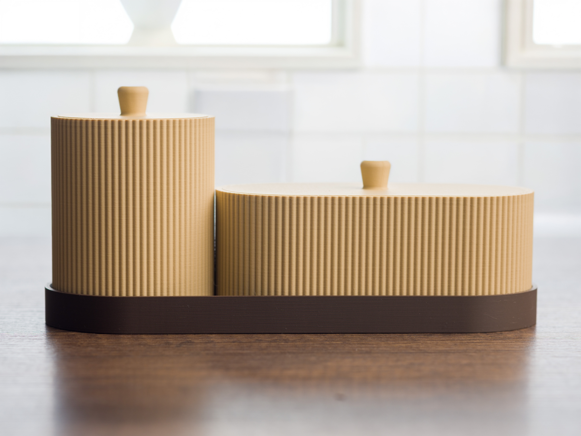 Q-Tip Container and oval container in one set.