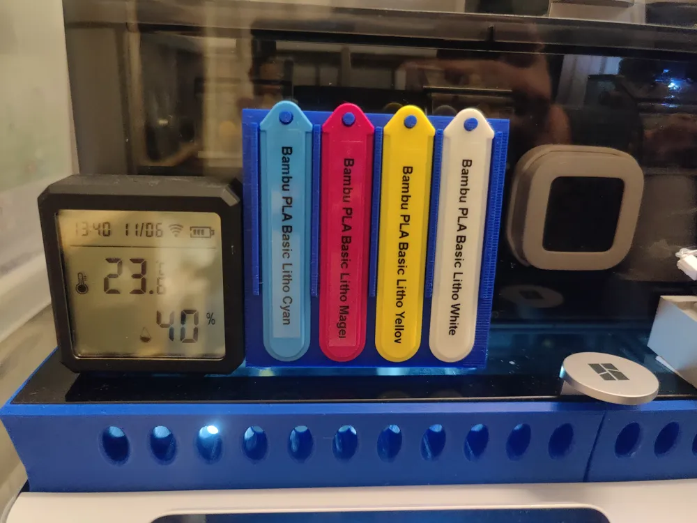Taller Bambu AMS filament marker stand Remixed by kitgerrits MakerWorld ...