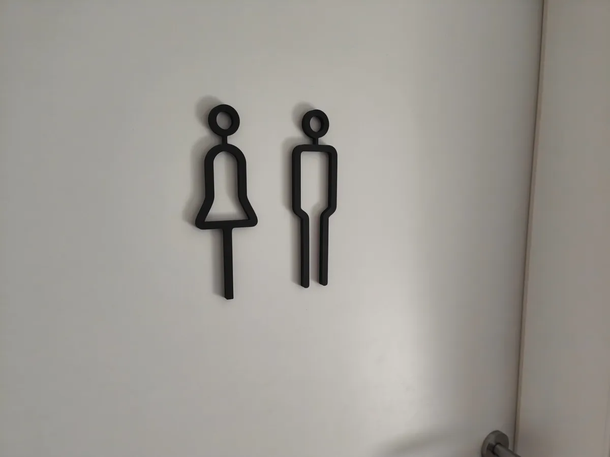 Panneau de porte toilettes minimaliste