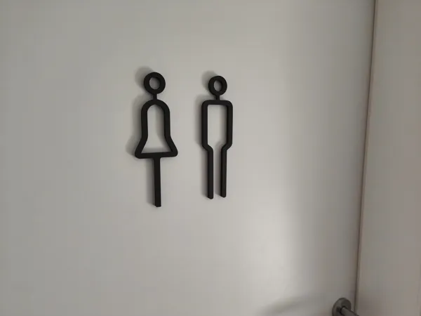 Panneau de porte toilettes minimaliste