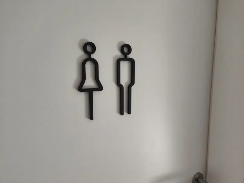 Minimalistic Toilet Door Sign
