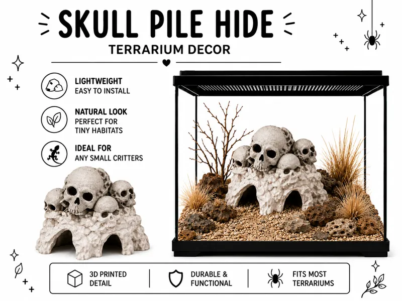 Skull Pile Hide Cave | Critter Enclosure Decor