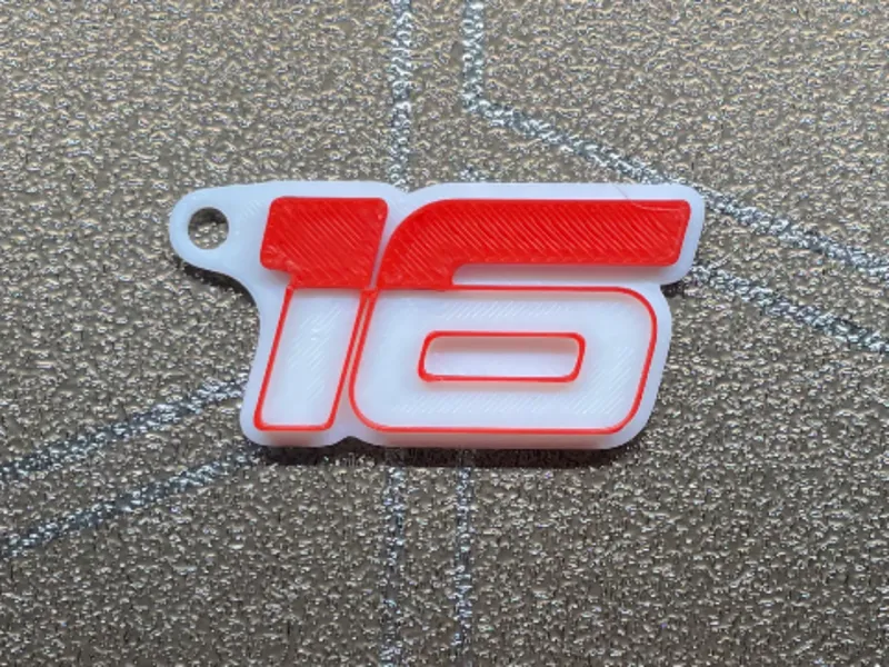 Charles Leclerc 16 Keychain 2024
