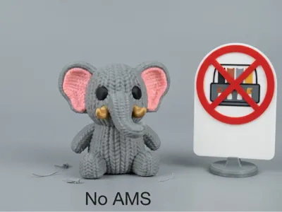 Knitted Elephant Figurine (No AMS Required)