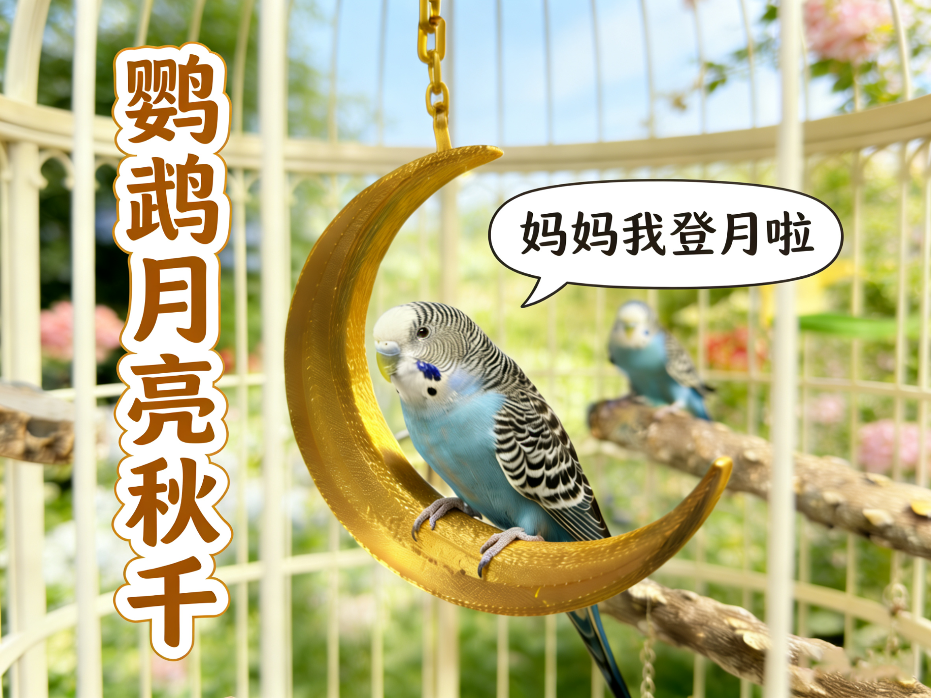 鹦鹉月亮秋千/站杆/玩具