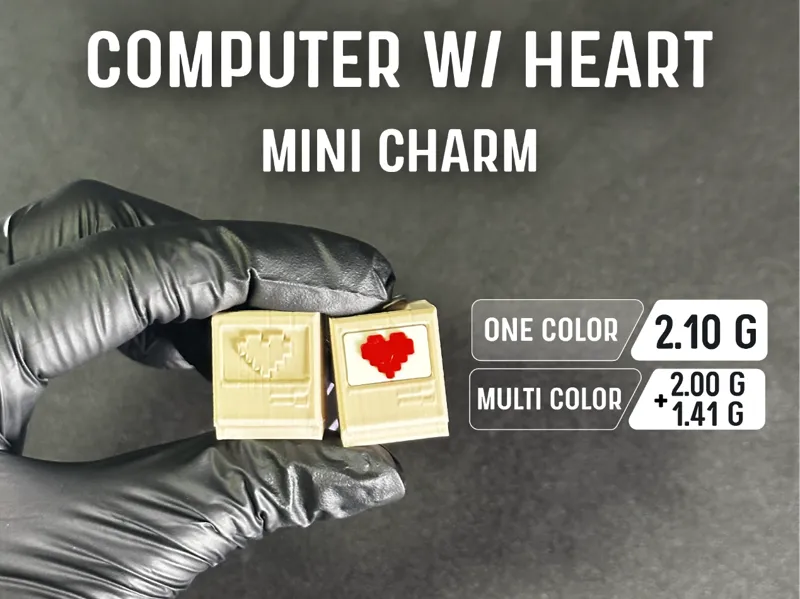 Mini Charm Computer with Heart
