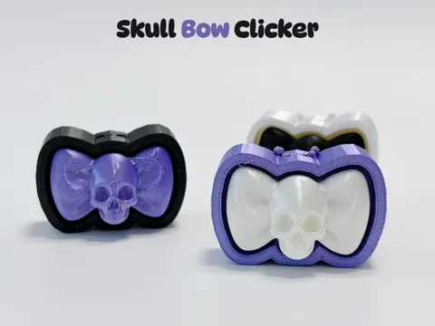 Objeto manipulable: Skull Bow Clicker — referencia de MakerWorld