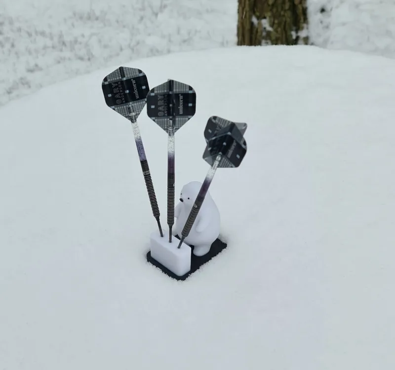 Black and white cute Polar Bear dartstand for Steeltip Darts