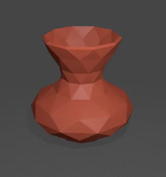Wide Low Poly Vase