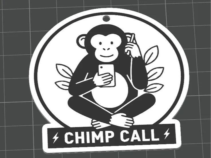 Monkey with phone keychain