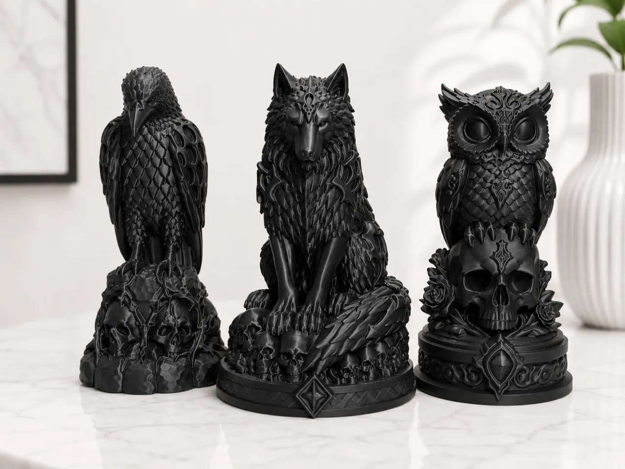 Necro Raven – Skull Perch (Easy Print) view 3