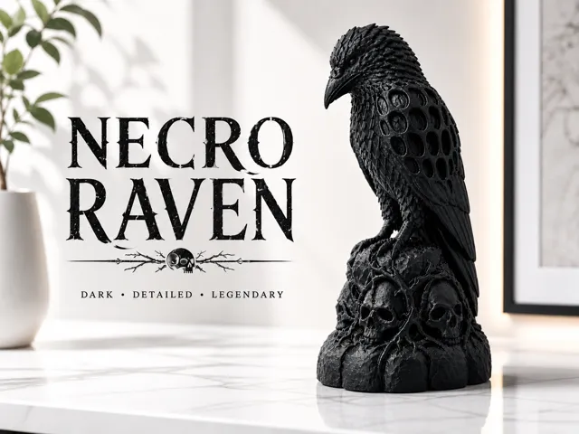 Necro Raven – Skull Perch (Easy Print)