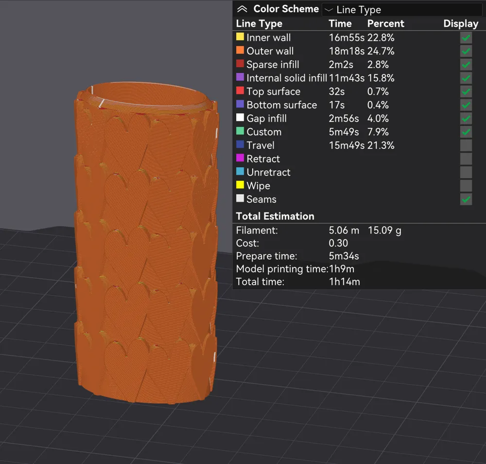 Heart Pattern BIC Sleeve - Free 3D Print Model - MakerWorld