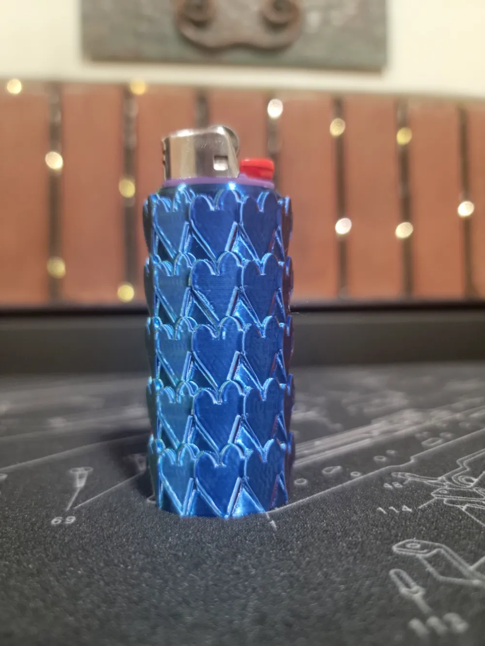Heart Pattern BIC Sleeve - Free 3D Print Model - MakerWorld