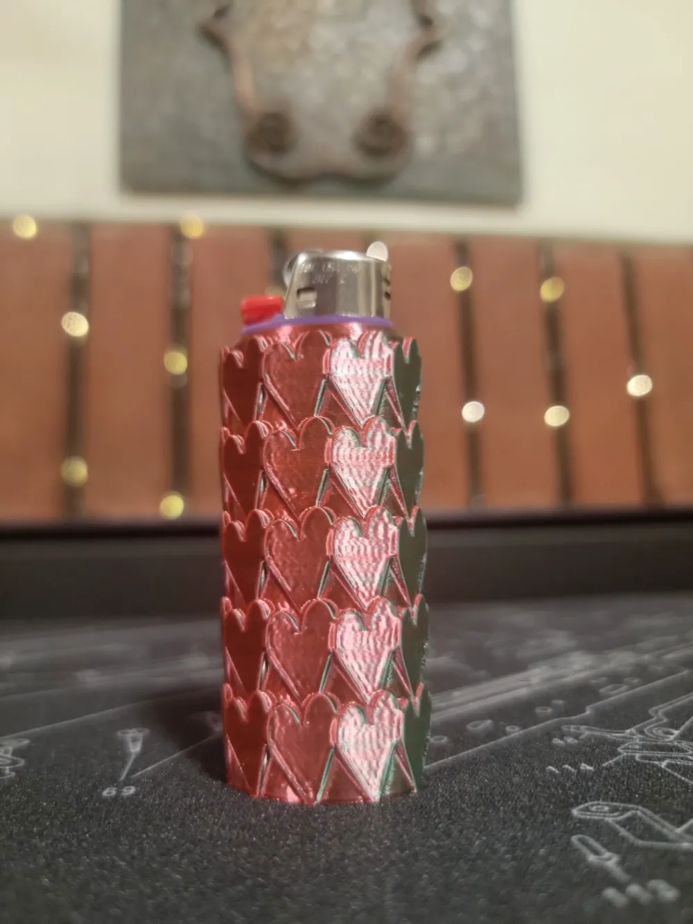 Heart Pattern BIC Sleeve - Free 3D Print Model - MakerWorld