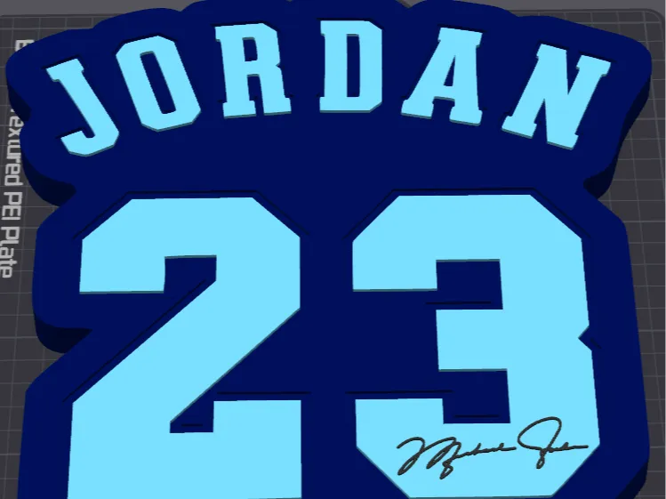Michael Jordan 23 Navy & Baby Blue Name Plaque