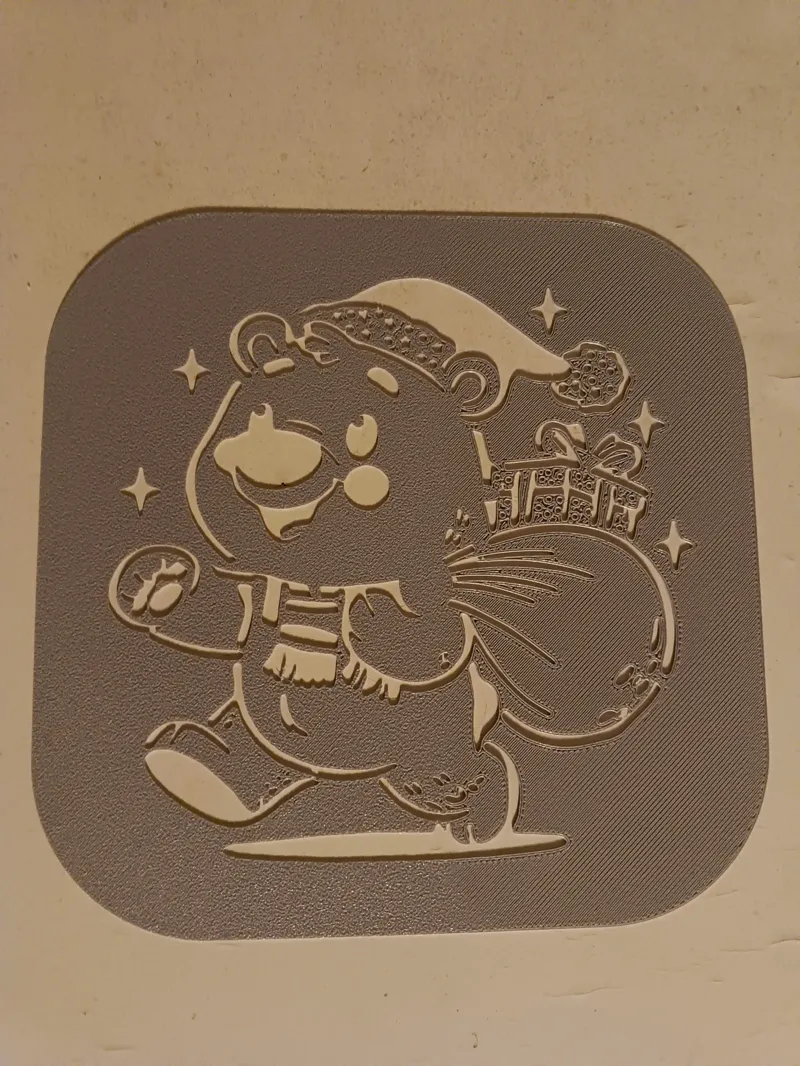 Christmas Teddy Bear 4 with Sack - Stencil