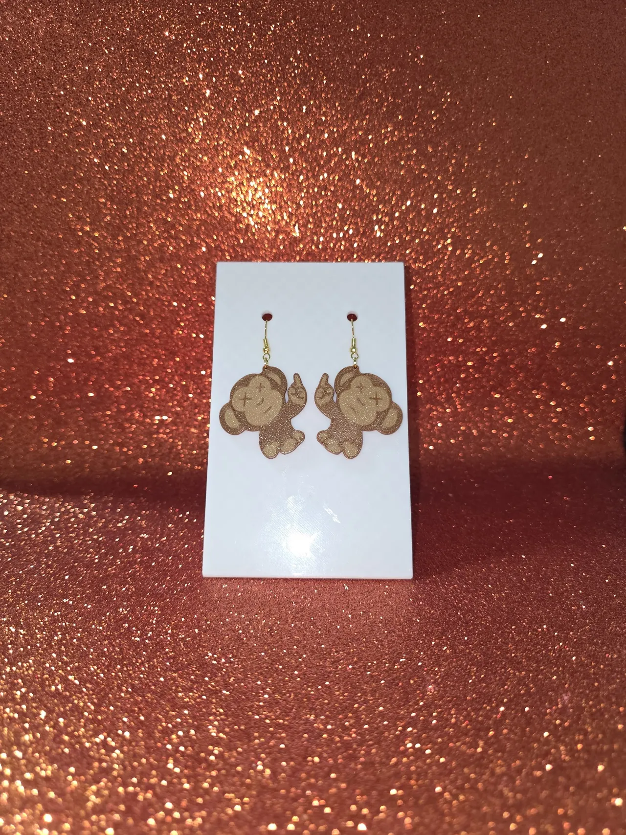 Rebel monkey earrings view 2