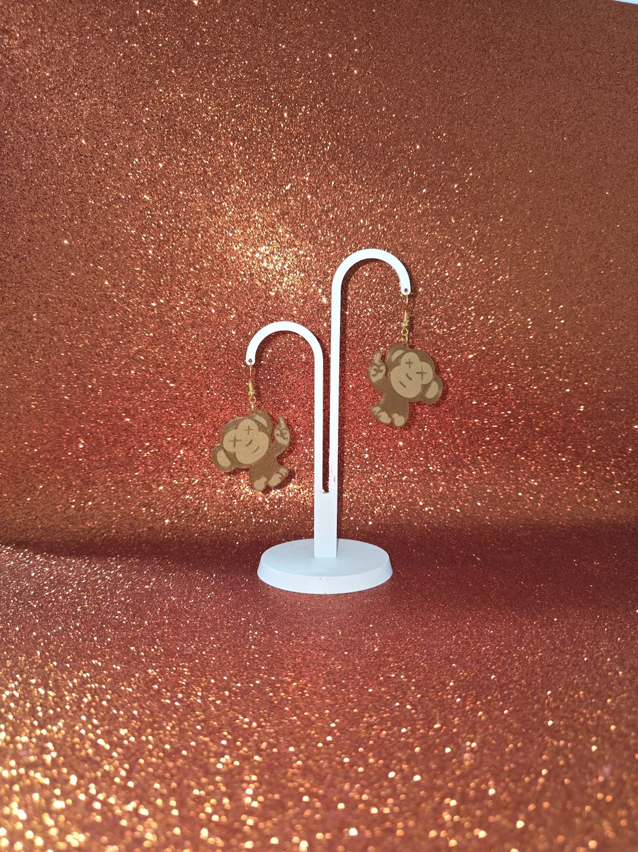 Rebel monkey earrings view 3