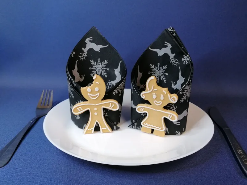 Niedliche Serviettenklammern Herr + Frau Lebkuchen