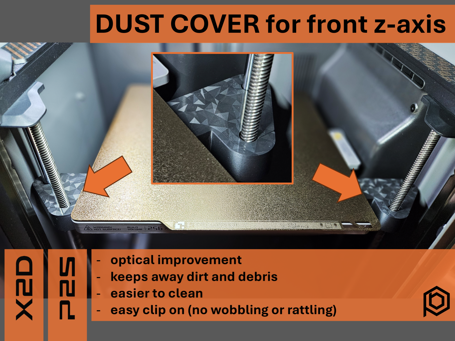 X2D+ P2S - umschließendes Dustcover Z-Achsen